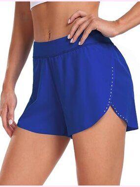 Women's Running Shorts 3 Inseam with Liner Reflective Athletic Shorts